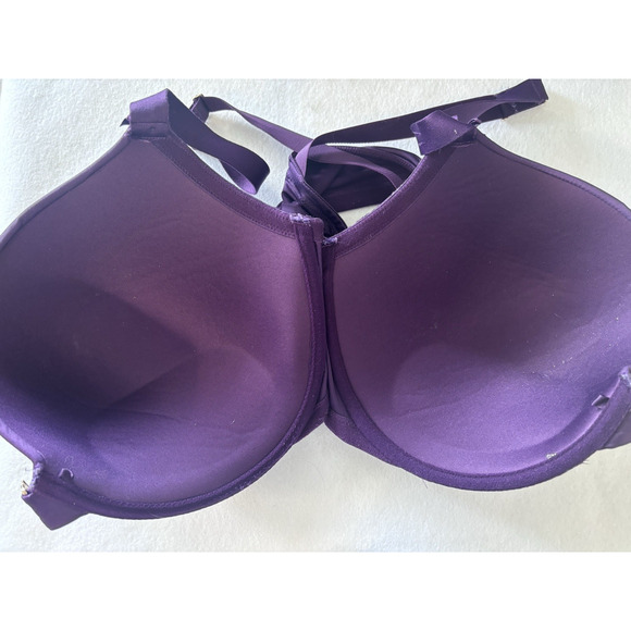 Cacique Purple Lace Balconette Bra 46DDD Full Coverage Underwire - Picture 3 of 7